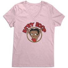 Load image into Gallery viewer, Betty Boop V-Neck Shirt, Cute Graphic Tee, Betty Boop T-Shirt, Women's Black Top, Christmas Gift for Her, Womens Clothing, Fun Retro Shirt