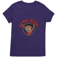 Load image into Gallery viewer, Betty Boop V-Neck Shirt, Cute Graphic Tee, Betty Boop T-Shirt, Women's Black Top, Christmas Gift for Her, Womens Clothing, Fun Retro Shirt