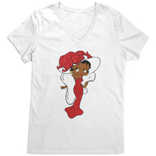 Load image into Gallery viewer, Betty Boop Vneck, Betty Boop T-Shirt, Betty Boop Shirt Christmas Gifts For Her, Black Betty Boop Design Womens Vneck Shirt, Black Girl Shirt