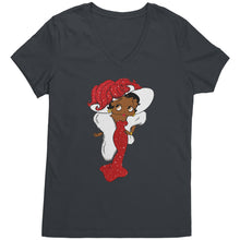 Load image into Gallery viewer, Betty Boop Vneck, Betty Boop T-Shirt, Betty Boop Shirt Christmas Gifts For Her, Black Betty Boop Design Womens Vneck Shirt, Black Girl Shirt