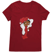 Load image into Gallery viewer, Betty Boop Vneck, Betty Boop T-Shirt, Betty Boop Shirt Christmas Gifts For Her, Black Betty Boop Design Womens Vneck Shirt, Black Girl Shirt