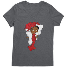 Load image into Gallery viewer, Betty Boop Vneck, Betty Boop T-Shirt, Betty Boop Shirt Christmas Gifts For Her, Black Betty Boop Design Womens Vneck Shirt, Black Girl Shirt