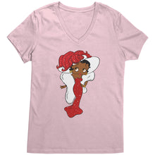 Load image into Gallery viewer, Betty Boop Vneck, Betty Boop T-Shirt, Betty Boop Shirt Christmas Gifts For Her, Black Betty Boop Design Womens Vneck Shirt, Black Girl Shirt