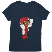 Load image into Gallery viewer, Betty Boop Vneck, Betty Boop T-Shirt, Betty Boop Shirt Christmas Gifts For Her, Black Betty Boop Design Womens Vneck Shirt, Black Girl Shirt