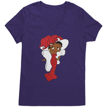 Load image into Gallery viewer, Betty Boop Vneck, Betty Boop T-Shirt, Betty Boop Shirt Christmas Gifts For Her, Black Betty Boop Design Womens Vneck Shirt, Black Girl Shirt