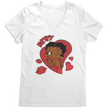 Load image into Gallery viewer, Betty Boop Vneck, Cute Betty Boop Shirt, Betty Boop Heart Shirt, Betty Boop Womens Shirt, Womens Clothing for Christmas Shirt Christmas Gift