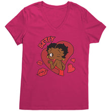 Load image into Gallery viewer, Betty Boop Vneck, Cute Betty Boop Shirt, Betty Boop Heart Shirt, Betty Boop Womens Shirt, Womens Clothing for Christmas Shirt Christmas Gift
