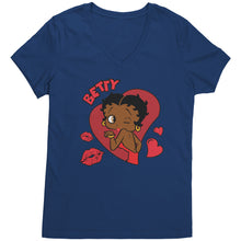 Load image into Gallery viewer, Betty Boop Vneck, Cute Betty Boop Shirt, Betty Boop Heart Shirt, Betty Boop Womens Shirt, Womens Clothing for Christmas Shirt Christmas Gift