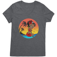 Load image into Gallery viewer, Betty Boop Vneck, Cute Betty Boop Shirt, Betty Boop Travel Shirt, Womens V-Neck, Womens Clothing, Christmas Shirt, Christmas Gift For Her