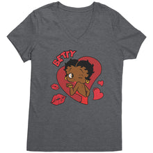 Load image into Gallery viewer, Betty Boop Vneck, Cute Betty Boop Shirt, Betty Boop Heart Shirt, Betty Boop Womens Shirt, Womens Clothing for Christmas Shirt Christmas Gift