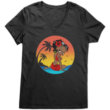 Load image into Gallery viewer, Betty Boop Vneck, Cute Betty Boop Shirt, Betty Boop Travel Shirt, Womens V-Neck, Womens Clothing, Christmas Shirt, Christmas Gift For Her