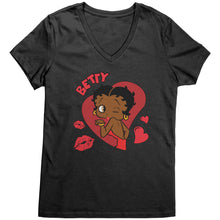 Load image into Gallery viewer, Betty Boop Vneck, Cute Betty Boop Shirt, Betty Boop Heart Shirt, Betty Boop Womens Shirt, Womens Clothing for Christmas Shirt Christmas Gift