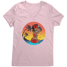Load image into Gallery viewer, Betty Boop Vneck, Cute Betty Boop Shirt, Betty Boop Travel Shirt, Womens V-Neck, Womens Clothing, Christmas Shirt, Christmas Gift For Her