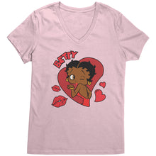 Load image into Gallery viewer, Betty Boop Vneck, Cute Betty Boop Shirt, Betty Boop Heart Shirt, Betty Boop Womens Shirt, Womens Clothing for Christmas Shirt Christmas Gift