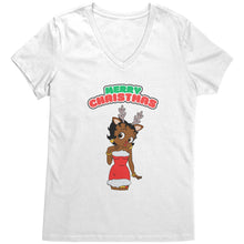 Load image into Gallery viewer, Betty Boop Vneck, Merry Christmas Womens Shirt, Betty Boop Shirt, Christmas Shirt Christmas Gifts For Her Reindeer Christmas Womens Clothing
