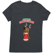 Load image into Gallery viewer, Betty Boop Vneck, Merry Christmas Womens Shirt, Betty Boop Shirt, Christmas Shirt Christmas Gifts For Her Reindeer Christmas Womens Clothing