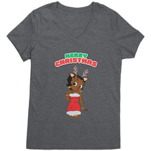 Load image into Gallery viewer, Betty Boop Vneck, Merry Christmas Womens Shirt, Betty Boop Shirt, Christmas Shirt Christmas Gifts For Her Reindeer Christmas Womens Clothing