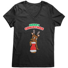 Load image into Gallery viewer, Betty Boop Vneck, Merry Christmas Womens Shirt, Betty Boop Shirt, Christmas Shirt Christmas Gifts For Her Reindeer Christmas Womens Clothing