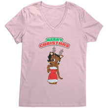 Load image into Gallery viewer, Betty Boop Vneck, Merry Christmas Womens Shirt, Betty Boop Shirt, Christmas Shirt Christmas Gifts For Her Reindeer Christmas Womens Clothing