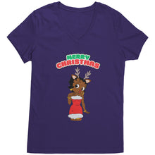 Load image into Gallery viewer, Betty Boop Vneck, Merry Christmas Womens Shirt, Betty Boop Shirt, Christmas Shirt Christmas Gifts For Her Reindeer Christmas Womens Clothing