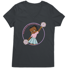 Load image into Gallery viewer, Betty_Boop_Vneck_Shirt_Easter_Shirt_Ch_Charcoal_Mockup.png