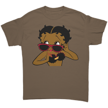 Load image into Gallery viewer, Betty_Boop_with_Glasses_Shirt_Betty_Boo_Brown_Savana_Front_Mockup.png