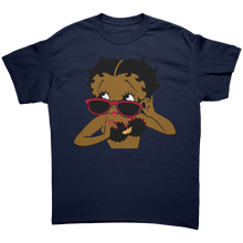Load image into Gallery viewer, Betty_Boop_with_Glasses_Shirt_Betty_Boo_Navy_Front_Mockup.png