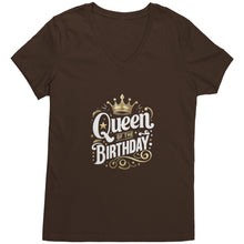 Load image into Gallery viewer, Queen of the Birthday Girl Ladies V-Neck - T-Shirt