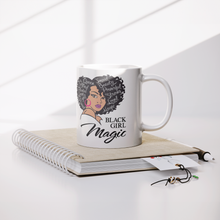 Load image into Gallery viewer, Black_Girl_Magic_Mug_Ceramic_Coffee_Cup_Lifestyle_Notebook_Mockup.png_15667692
