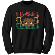 Load image into Gallery viewer, Black_History_Sweatshirt_Betty_Boop_Swe_Black_Mockup.png