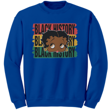 Load image into Gallery viewer, Black_History_Sweatshirt_Betty_Boop_Swe_Royal_Mockup.png