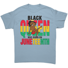 Load image into Gallery viewer, Black_Queen_Shirt_Betty_Boop_Shirt_Bla_Light_Blue_Front_Mockup.png