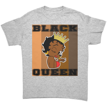 Load image into Gallery viewer, Black_Queen_Shirt_for_Women_Melanin_T-S_Ash_Grey_Front_Mockup.png