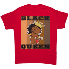 Load image into Gallery viewer, Black_Queen_Shirt_for_Women_Melanin_T-S_Red_Front_Mockup.png