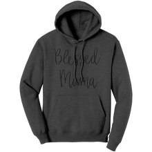 Load image into Gallery viewer, Blessed_Mama_Hoodie_Cute_Mom_Hoodie_Mo_Dark_Heather_Front_Mockup.png