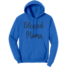 Load image into Gallery viewer, Blessed_Mama_Hoodie_Cute_Mom_Hoodie_Mo_Royal_Front_Mockup.png