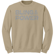 Load image into Gallery viewer, Bling Sweatshirt, Bling Is My Power Rhinestone Sweatshirt, Rhinestones Sweater, Bling Shirt, Womens Clothing Inspirational Sweatshirt