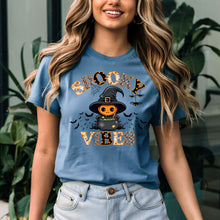 Load image into Gallery viewer, Comfort Colors Spooky Vibes Shirt, Spooky Season Shirt, Cute Halloween Shirt, Halloween Gift, Halloween Pumpkin Shirt, Trick or Treat Shirt