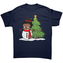 Load image into Gallery viewer, Christmas Snowman Shirt, Betty Boop Shirt, Christmas Shirt, Cute Christmas TShirt, Cute Snowman Design Shirt, Womens Christmas Gift For Her