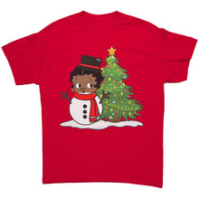 Load image into Gallery viewer, Christmas Snowman Shirt, Betty Boop Shirt, Christmas Shirt, Cute Christmas TShirt, Cute Snowman Design Shirt, Womens Christmas Gift For Her