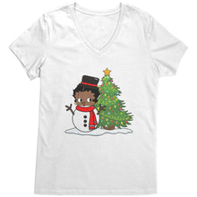 Load image into Gallery viewer, Christmas Snowman Shirt, Betty Boop Vneck, Christmas Shirt, Funny Christmas Betty Boop Shirt, Snowman Vneck, Womens Christmas Gift For Her