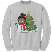 Load image into Gallery viewer, Christmas Sweatshirt, Betty Boop Sweatshirt, Christmas Snowman Sweatshirt, Christmas Gifts Betty Boop Womens Sweatshirt Gift For Her