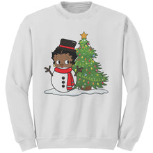 Load image into Gallery viewer, Christmas Sweatshirt, Betty Boop Sweatshirt, Christmas Snowman Sweatshirt, Christmas Gifts Betty Boop Womens Sweatshirt Gift For Her