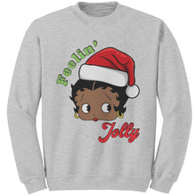 Load image into Gallery viewer, Christmas Sweatshirt, Feeling Jolly Sweatshirt, Christmas Betty Boop Sweatshirt, Betty Boop Sweater, Betty Boop Shirt Christmas Gift For Her