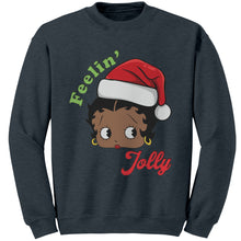 Load image into Gallery viewer, Christmas Sweatshirt, Feeling Jolly Sweatshirt, Christmas Betty Boop Sweatshirt, Betty Boop Sweater, Betty Boop Shirt Christmas Gift For Her