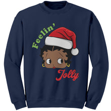 Load image into Gallery viewer, Christmas Sweatshirt, Feeling Jolly Sweatshirt, Christmas Betty Boop Sweatshirt, Betty Boop Sweater, Betty Boop Shirt Christmas Gift For Her
