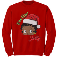 Load image into Gallery viewer, Christmas Sweatshirt, Feeling Jolly Sweatshirt, Christmas Betty Boop Sweatshirt, Betty Boop Sweater, Betty Boop Shirt Christmas Gift For Her