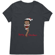 Load image into Gallery viewer, Christmas Vneck, Betty Boop V-Neck Shirt, Cute Graphic Tee, Betty Boop T-Shirt, Christmas Gift for Her, Womens Clothing, Fun Retro Shirt