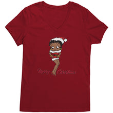 Load image into Gallery viewer, Christmas Vneck, Betty Boop V-Neck Shirt, Cute Graphic Tee, Betty Boop T-Shirt, Christmas Gift for Her, Womens Clothing, Fun Retro Shirt