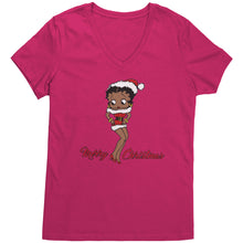Load image into Gallery viewer, Christmas Vneck, Betty Boop V-Neck Shirt, Cute Graphic Tee, Betty Boop T-Shirt, Christmas Gift for Her, Womens Clothing, Fun Retro Shirt